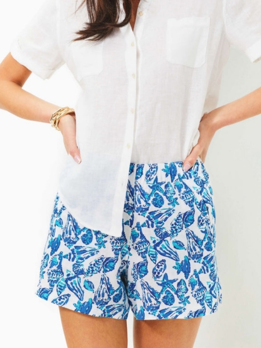 Lilly Pulitzer Lilo Linen Shorts Size Medium